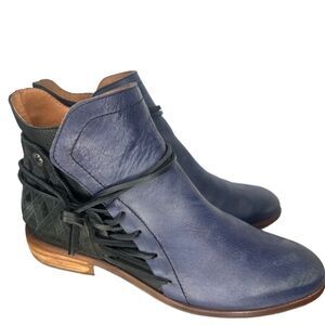 Sundance Veracruz Ankle Boots 9 Lace Up Boho Artisan Festival Boho Western Blue